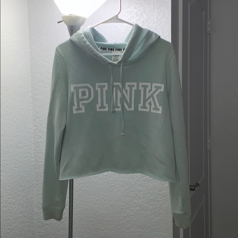 VS PINK light blue cropped hoodie